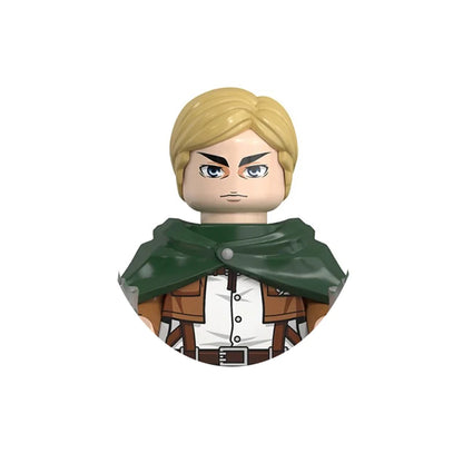 New Attack on Titan Minifigure Keychain Shingeki No Kyojin Eren Levi Mikasa Anime Action Figures Toys for Kids Gift