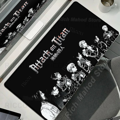 Anime Attack on Titan XXL Desk Mat Large Black White Mouse Pad Gamer Computer Mousepad Gaming Laptop Keyboard Mouse Mats Carpet