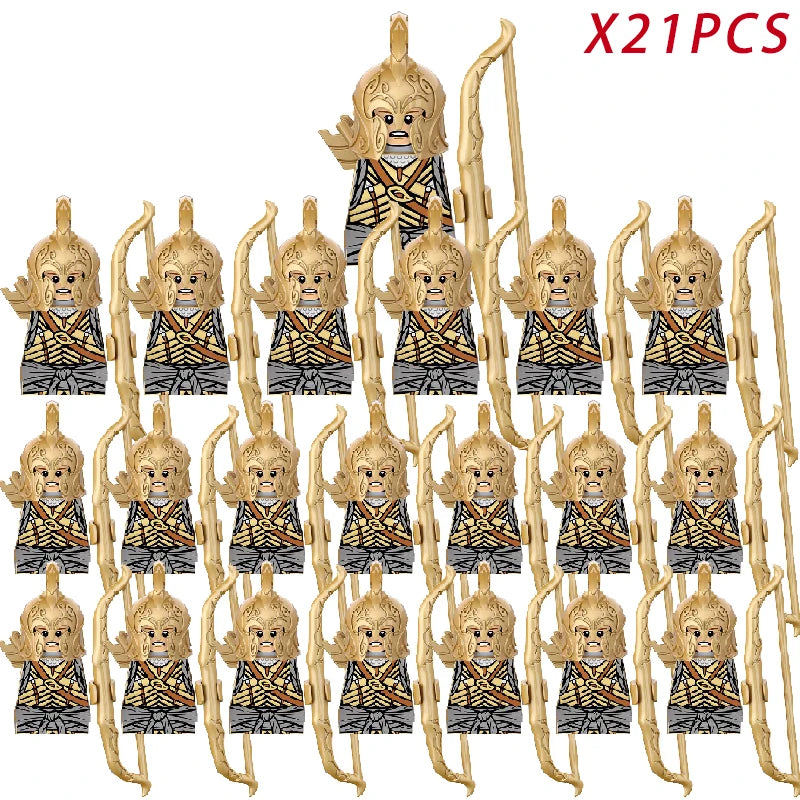 Lord Rings Elves Orcs Army Dwarf Rohan Mini Action Toy Figures Building Blocks Assembly Toys for Kids Birthday Gift