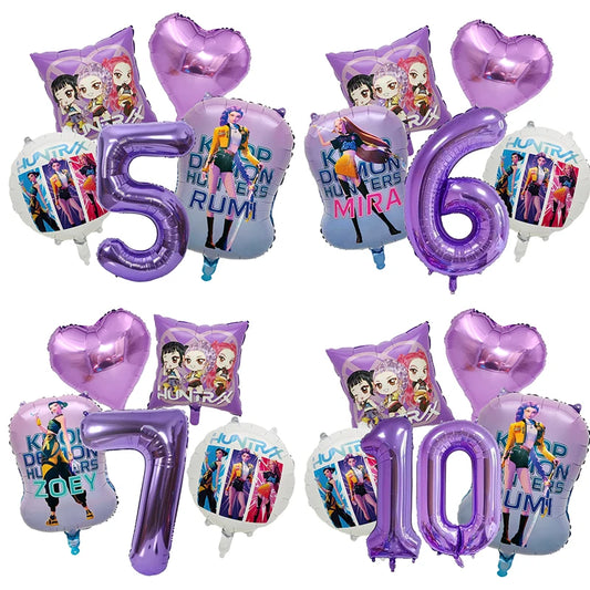Anime Figure Birthday Party Decoration Number Balloons Set