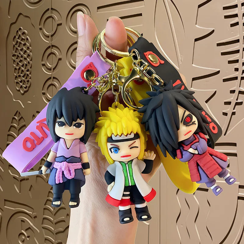 Cartoon PVC Naruto Anime Keychain Cute Hatake Kakashi Character Key Chain Car Backpack Decor Small Gifts for Fans Friends