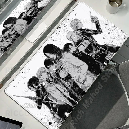 Anime Attack on Titan XXL Desk Mat Large Black White Mouse Pad Gamer Computer Mousepad Gaming Laptop Keyboard Mouse Mats Carpet