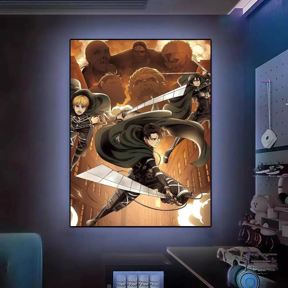 Wall Art Print Poster Japanese Art Exhibition Decorative Painting Modern Home Decor Gift Unframed Pop Anime Attack On Titan
