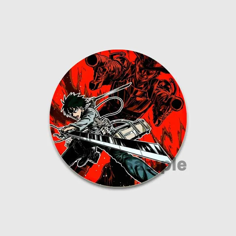 Attack on Titan Anime Brooches Erwin Eren Levi Lapel Pins Cartoon Cosplay Badge Gifts Accessories Backpack Clothes Decor Jewelry