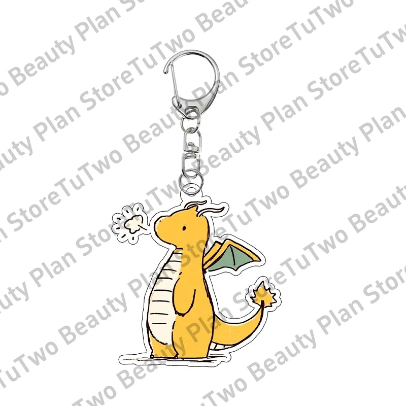 Creative Anime Pocket Monster Gengar Charizard Umbreon Cartoon Acrylic Keychain Decoration 5cm Keyring Charm Birthday Gifts Toys