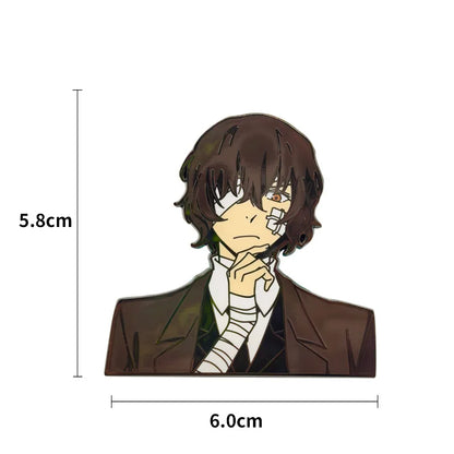 Anime Bungo Stray Dogs Pins Dazai Osamu Nakahara Chuuya Metal Badges