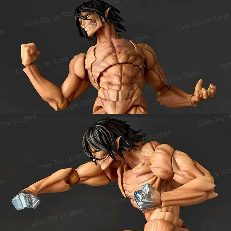 Kaiyodo Revoltech Amazing Yamaguchi Attack On Titan Eren Jaeger Anime Action Figures Ko Model Collection Toys Gifts