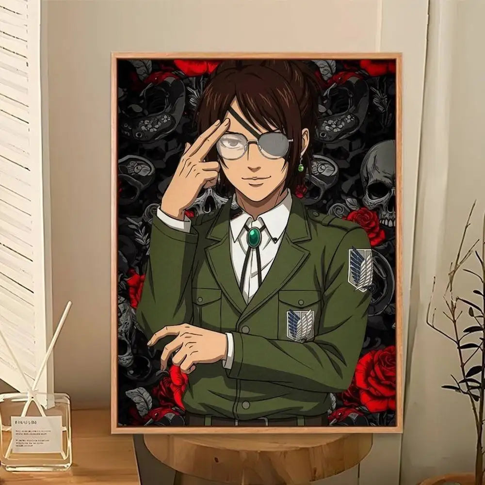 Hange Zoe Attack On Titan Anime   Poster Perfect Space Sticker Self Adhesive for Office Home Theater Wall Art Decor Fancy Gift