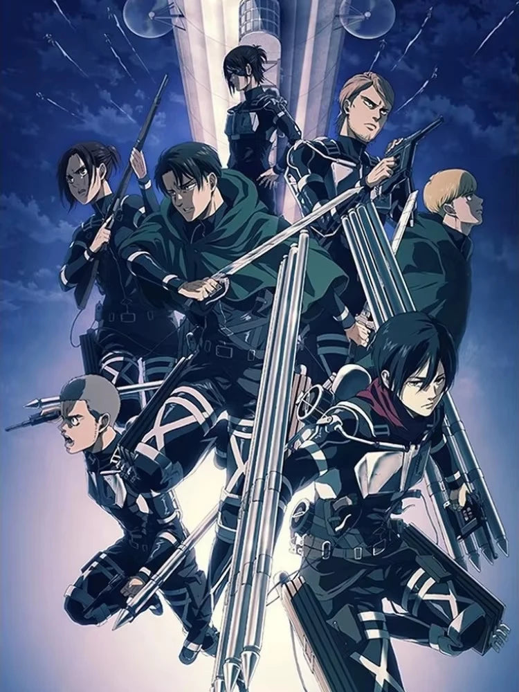 Japanese Anime Attack on Titan New Diamond Art Painting Captain Levi Ackerman Mikasa Picture Mosaic DIY Cross Stitch Kits Decor