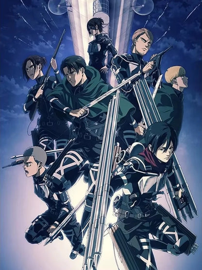 Japanese Anime Attack on Titan New Diamond Art Painting Captain Levi Ackerman Mikasa Picture Mosaic DIY Cross Stitch Kits Decor