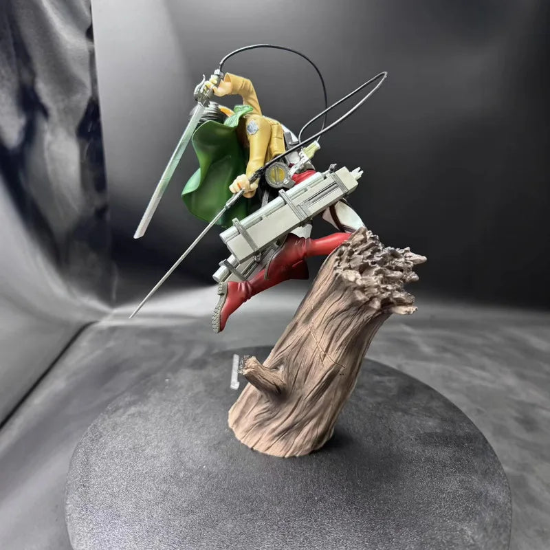 Kotobukiya Attack On Titan Levi Ackerman Figure Tree Stump Battle Pose Collectible Statue 28cm Anime Model Decor For Collectors
