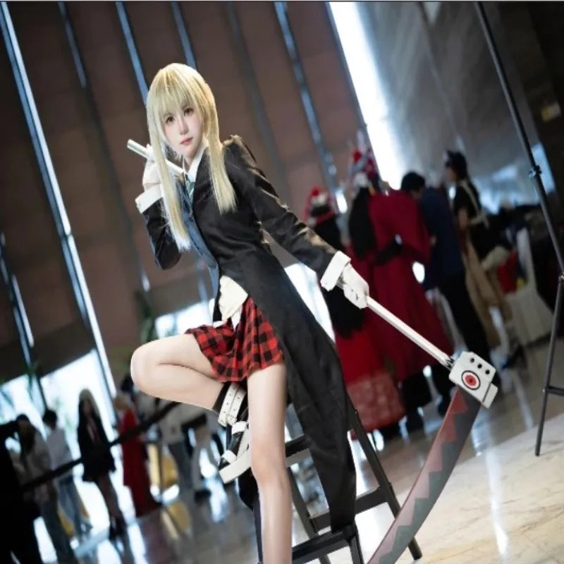 Maka Albarn Cosplay Anime Soul Eater Costume Adult Women Skirt Gloves
