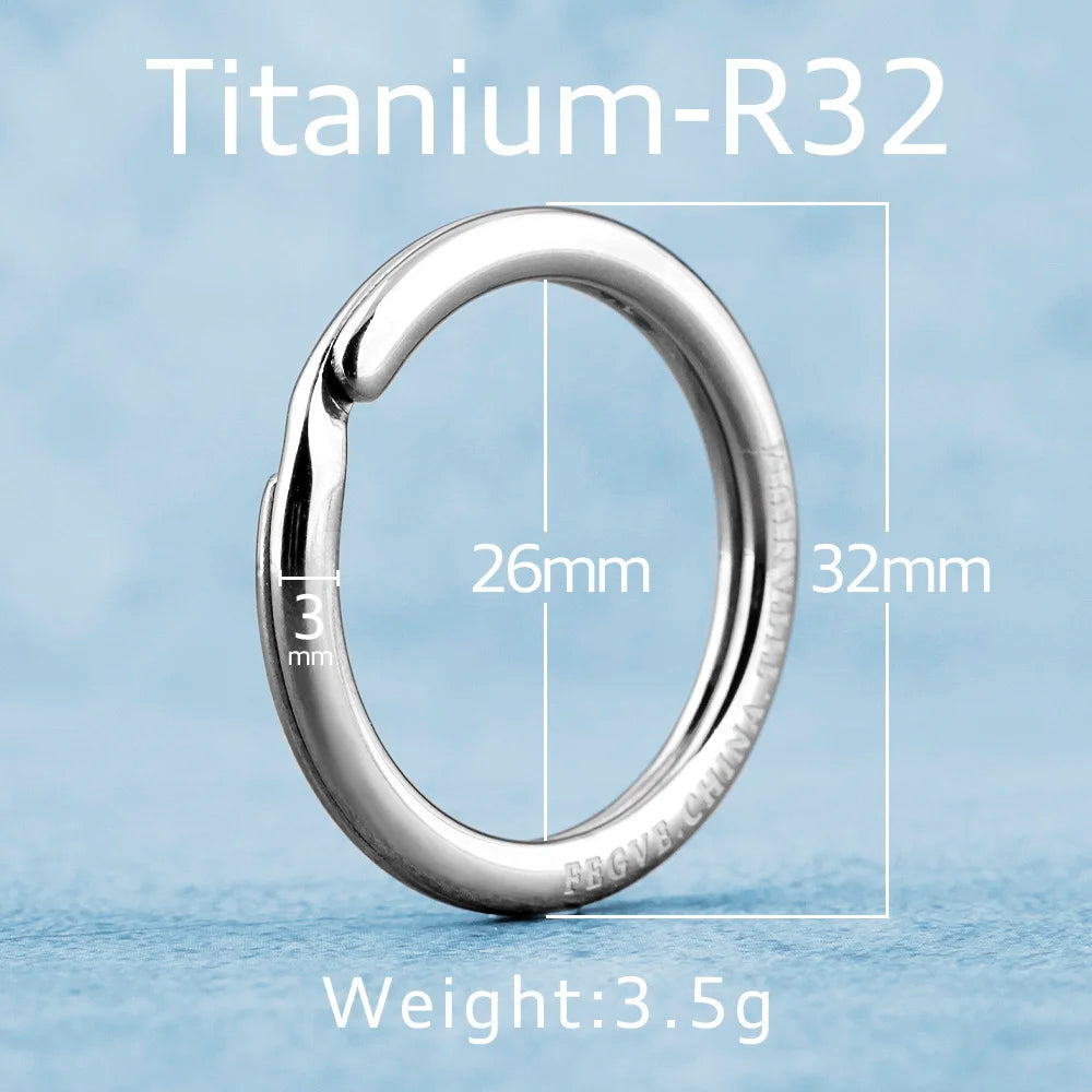 Real Titanium Alloy Key Rings Keychains Square Octagon Pendant  Buckle  Man Car Keychain for Male Creativity Gift Wholesale
