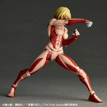Attack on Titan The Female Titan Annie Leonhart Kaiyodo Revoltech Yamaguchi Anime Action Figures Figurine Ko Model Toys gifts