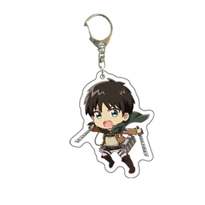 55MM Anime Attack on Titan Figure Eren Jaeger Mikasa Ackerman Armin Arlert Erwin Smith Levi Ackerman Acrylic Keychain Cute Gifts