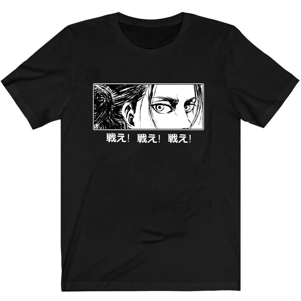 Japanese Anime Attack on Titan Graphic Printed T-shirt Summer unisex Loose and Breathable cotton T-shirt Top