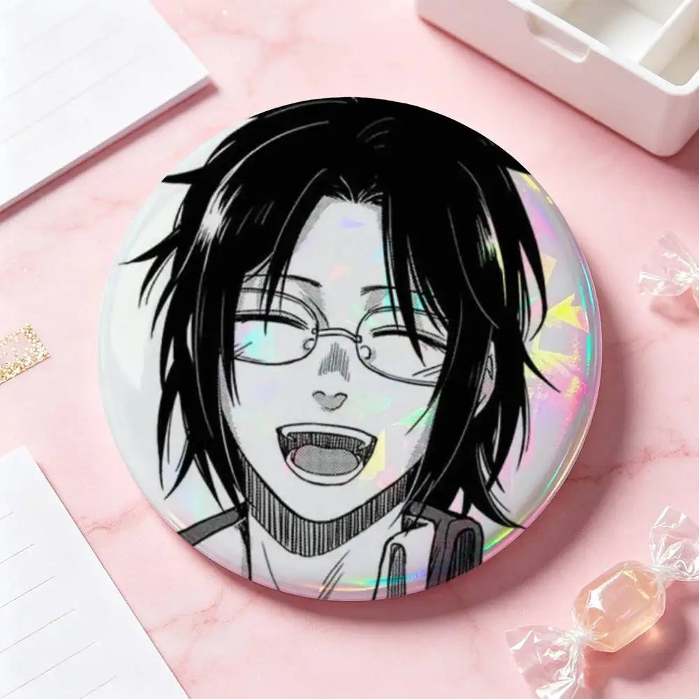 Hange Zoe Attack On Titan Anime Badges Button Round Creative Pin Brooch Badge Bag Decor Accessories Fans Collect Friends Gifts