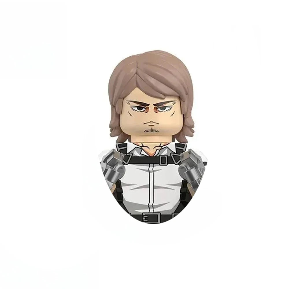 Anime Attack on Titan Building Blocks Keychain Mini Figure Keyring Collectible Toy Pendant for Bag Accessories Fans Gift