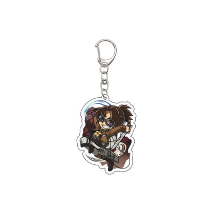 55MM Anime Attack on Titan Keychain Eren Jaeger Eren Jaeger Mikasa Ackerman Armin Arlert Hange Zoë Keychain Christmas Gifts