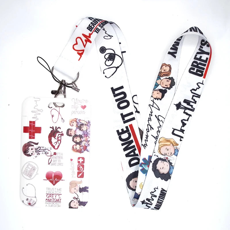 100 Styles Anatomy Credential Holder Keychains Neck Lanyard Pass Card Anime Credit Card Holder Keychain Straps Wholesale