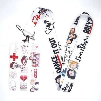 100 Styles Anatomy Credential Holder Keychains Neck Lanyard Pass Card Anime Credit Card Holder Keychain Straps Wholesale
