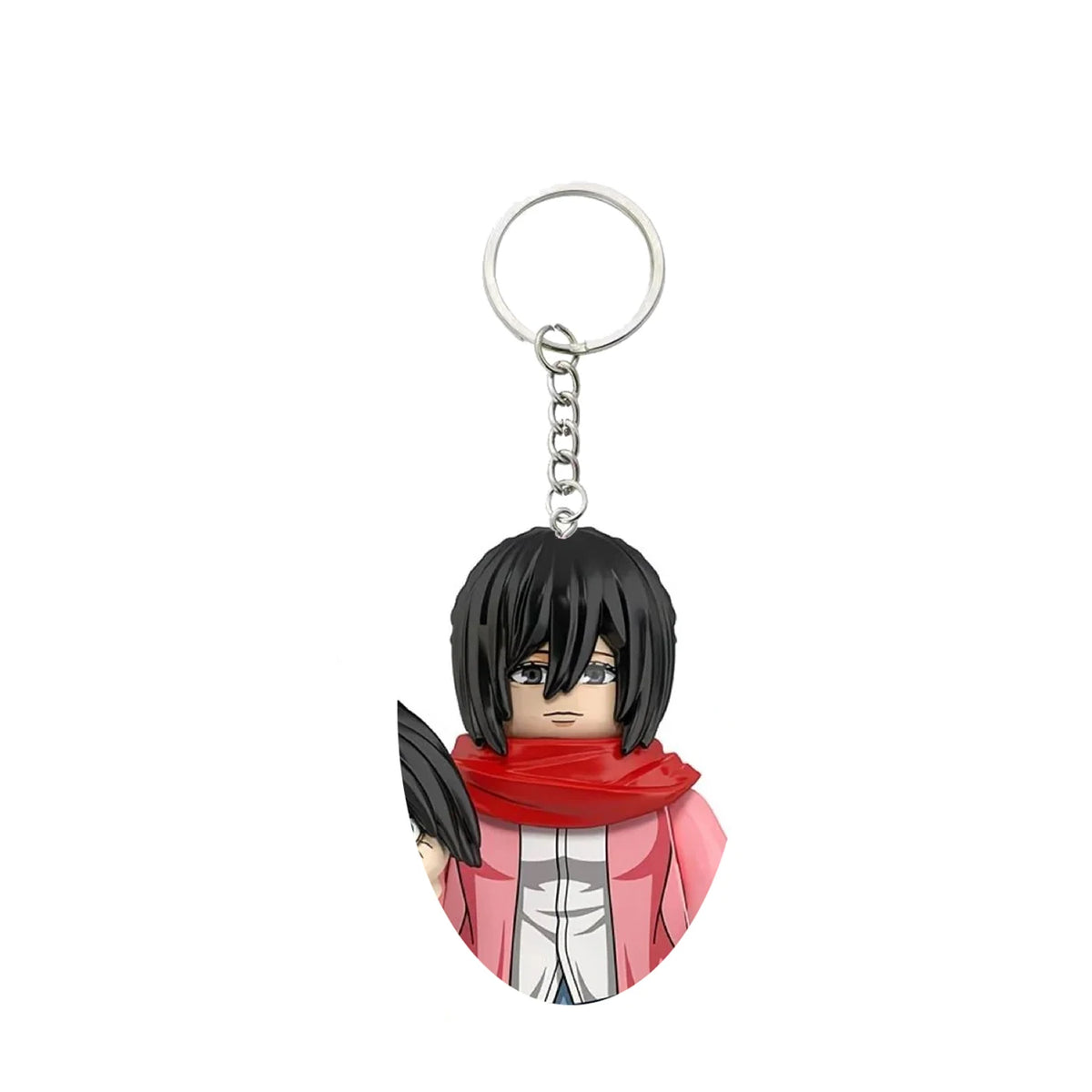 Anime Attack on Titan Building Blocks Keychain Mini Figure Keyring Collectible Toy Pendant for Bag Accessories Fans Gift
