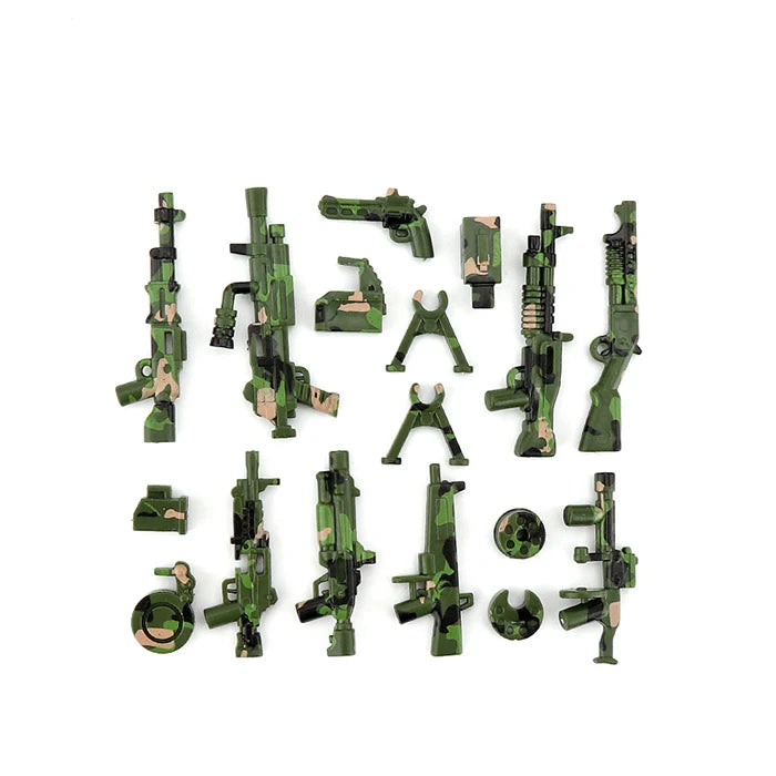 Military Special Forces SWAT Gangster Jeeps Off-Road Vehicle Assault Boat Model Soldier Weapons Building Block Toy For Children