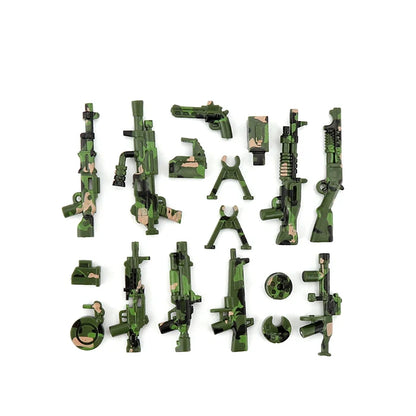 Military Special Forces SWAT Gangster Jeeps Off-Road Vehicle Assault Boat Model Soldier Weapons Building Block Toy For Children