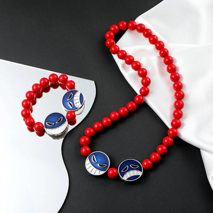 One Piece Portgas D Ace Beaded Necklace