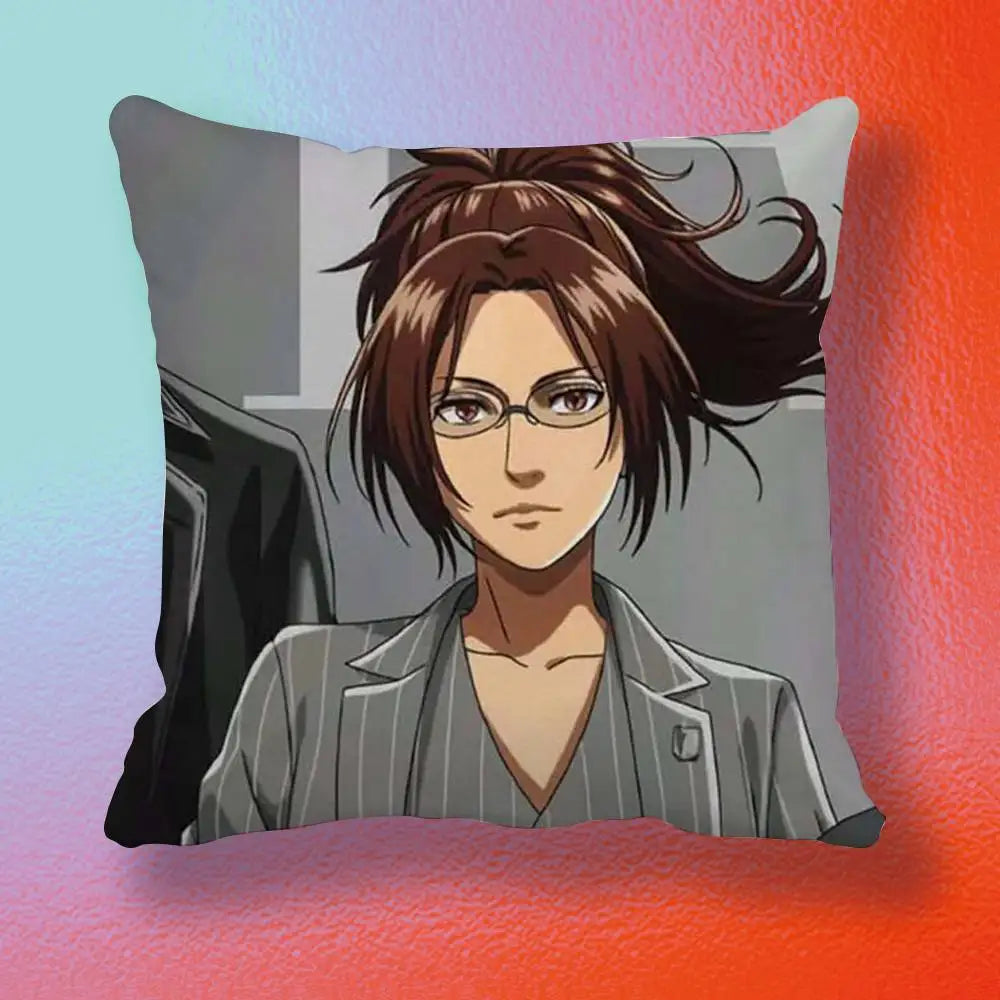 Hange Zoe Attack On Titan Anime  Double-sided printed pillow cover Solid color minimalist pillowcase, fits all bedroom styles