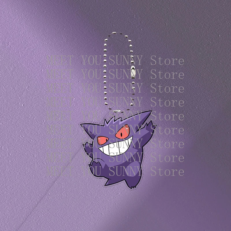 Anime Gengar Acrylic Keychain Pocket Monster Cartoon Kawaii Figure Creative Backpack Charm Pendant Toy Students Accessories Gift
