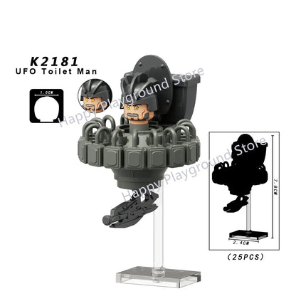 New KDL DJ Upgrade War-Damaged Skibidi Toilet Man Figures Anime Block Toys TvMan Titan Bricks Model Toy For Kid Birthday Gift