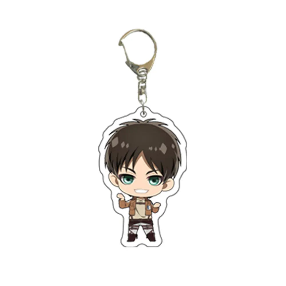 55MM Anime Attack on Titan Figure Eren Jaeger Mikasa Ackerman Armin Arlert Erwin Smith Levi Ackerman Acrylic Keychain Cute Gifts