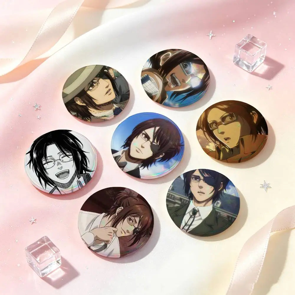 Hange Zoe Attack On Titan Anime Badges Button Round Creative Pin Brooch Badge Bag Decor Accessories Fans Collect Friends Gifts