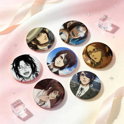 Hange Zoe Attack On Titan Anime Badges Button Round Creative Pin Brooch Badge Bag Decor Accessories Fans Collect Friends Gifts