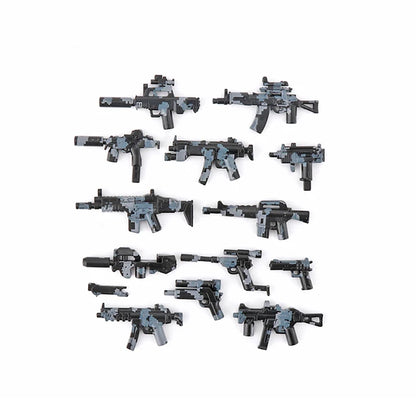 Military Special Forces SWAT Gangster Jeeps Off-Road Vehicle Assault Boat Model Soldier Weapons Building Block Toy For Children