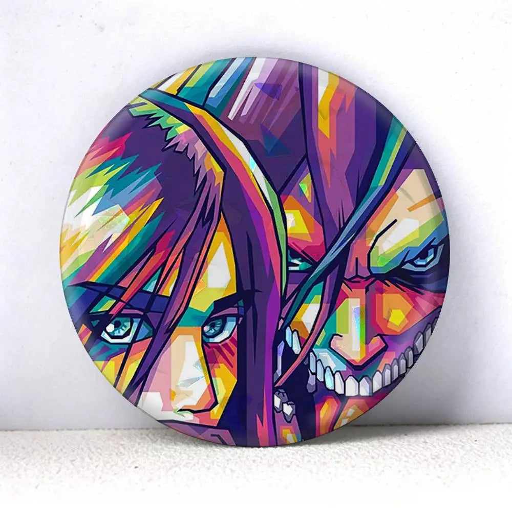 Attack on Titan Eren Yeager Anime   75mm 44mm 25mm Brooch Backpack Hat Pins Accessories Toys Badge