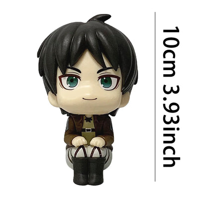 Attack on Titan Eren Jaeger Levi Ackerman Lookup Series Anime Action Figure Model Statue Desktop Ornament Collectible Small Gift Halloween Christmas Valentine's Day Gift Decoration