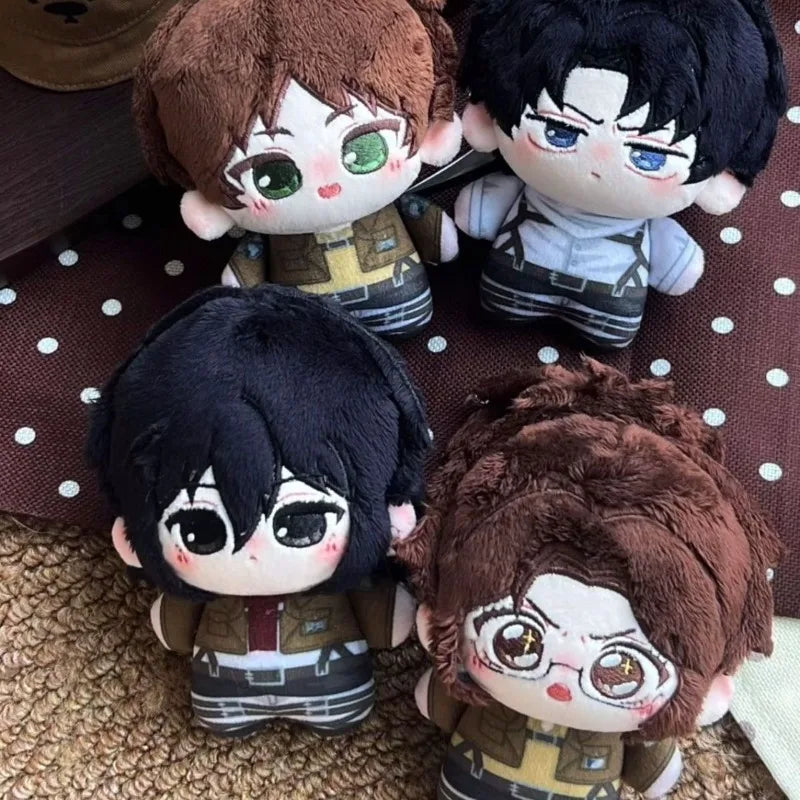 Attack on Titan Fan Made 10cm Doll Levi Eren Mikasa Hange Plush Pendant Mini Stuffed Toy Backpack Keychain Collectible Gift