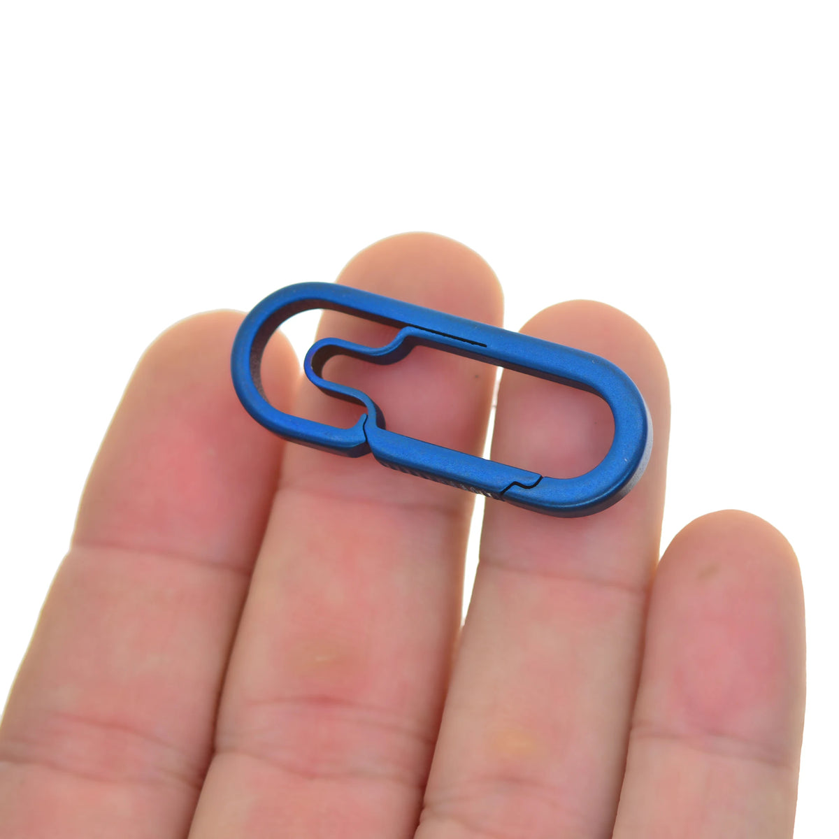 1.6inch 40mm small  Ti keychain color Solid titanium oval snap Lock Carabiner Key ring Safety Hook DIY FOB EDC camping outdoor