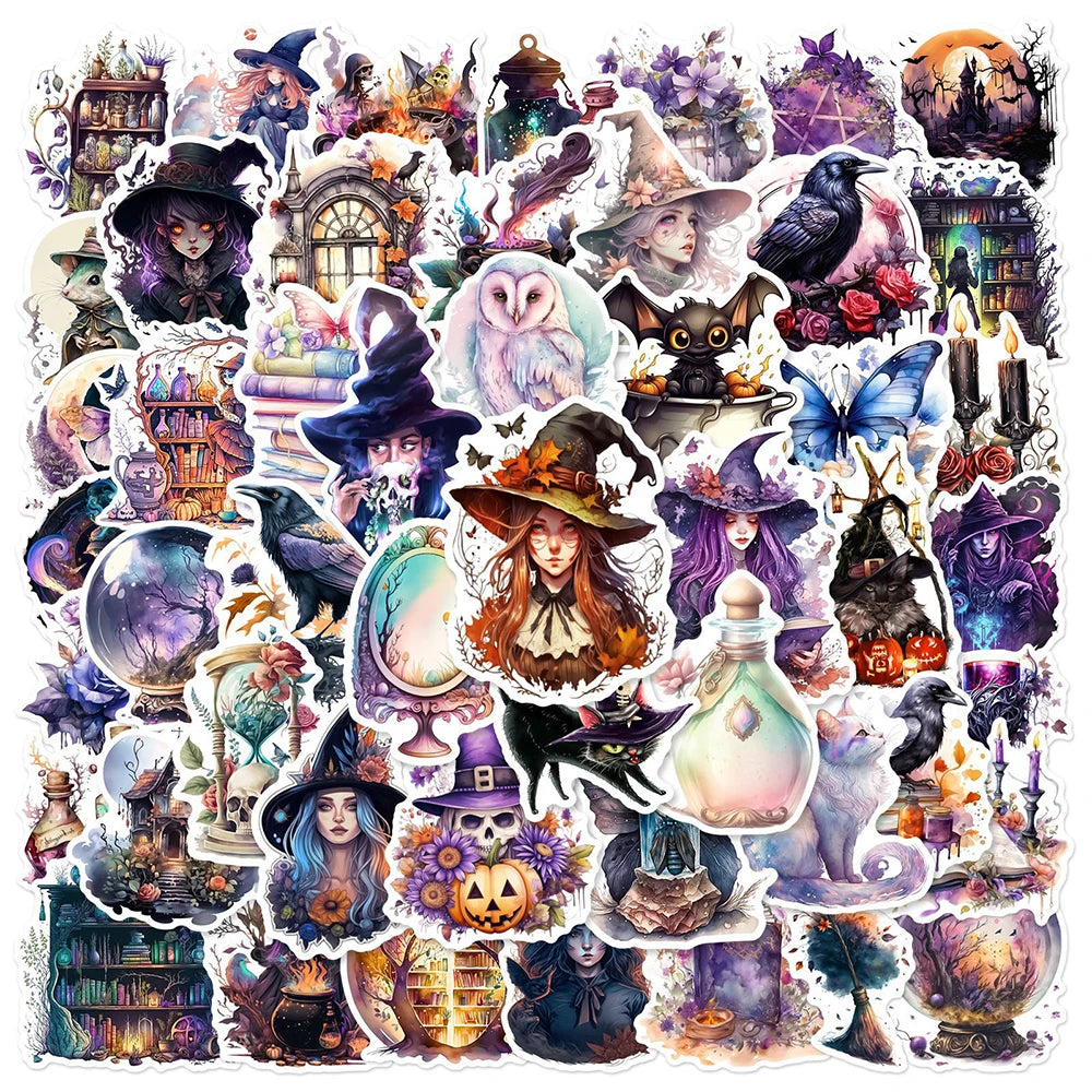 Gothic Witch Sticker Set