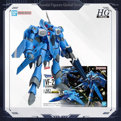 Bandai Original HG Macross 1/100 Assembly Model VF-22S Sturmvogel II Max Jenius Anime Action Figure Mecha Christmas Gifts Toys