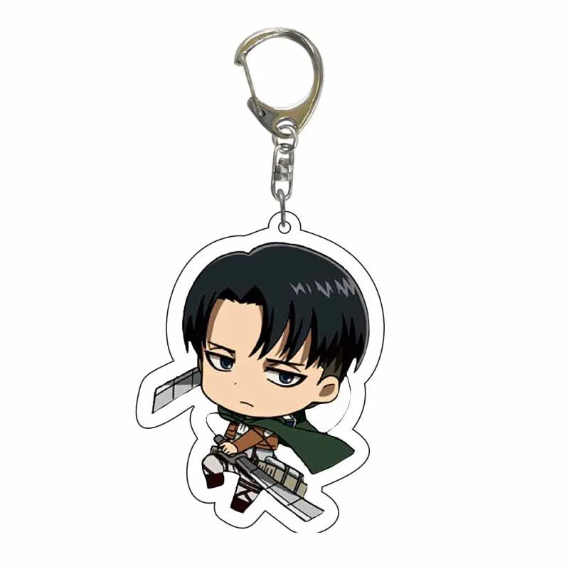 Attack On Titan Anime Peripheral Acrylic Figure Display Keychain Pendant Eren Mikasa Levi Creative Decorative Gift Accessories