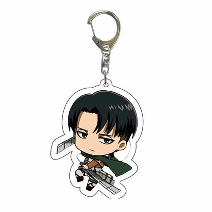 Attack On Titan Anime Peripheral Acrylic Figure Display Keychain Pendant Eren Mikasa Levi Creative Decorative Gift Accessories