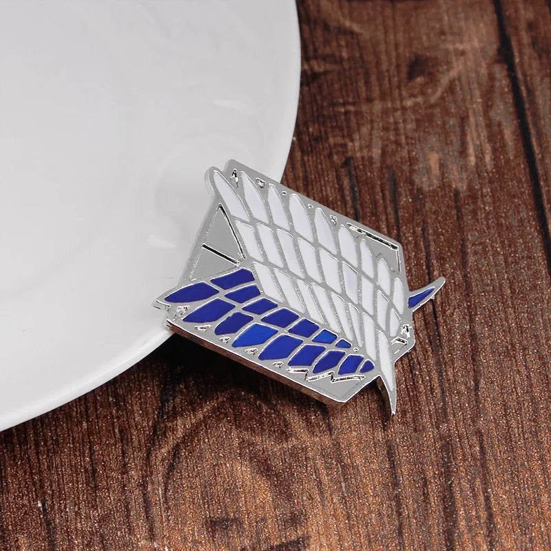 Japan Anime Cosplay Wings Lapel Brooches Pins Fashion Attack On Titan Blue Enamel Badge Broche Clothes Collar Brooch Jewelry