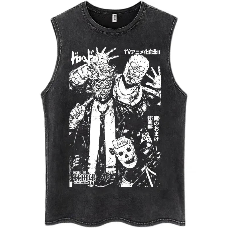 Dorohedoro Pattern Washed Tank Top