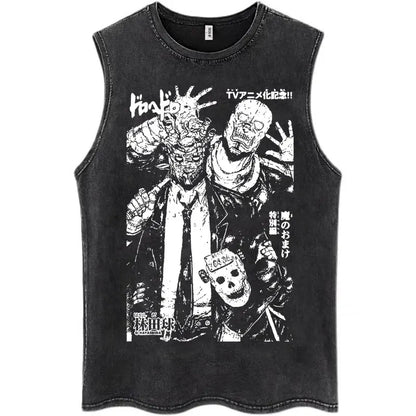 Dorohedoro Pattern Washed Tank Top