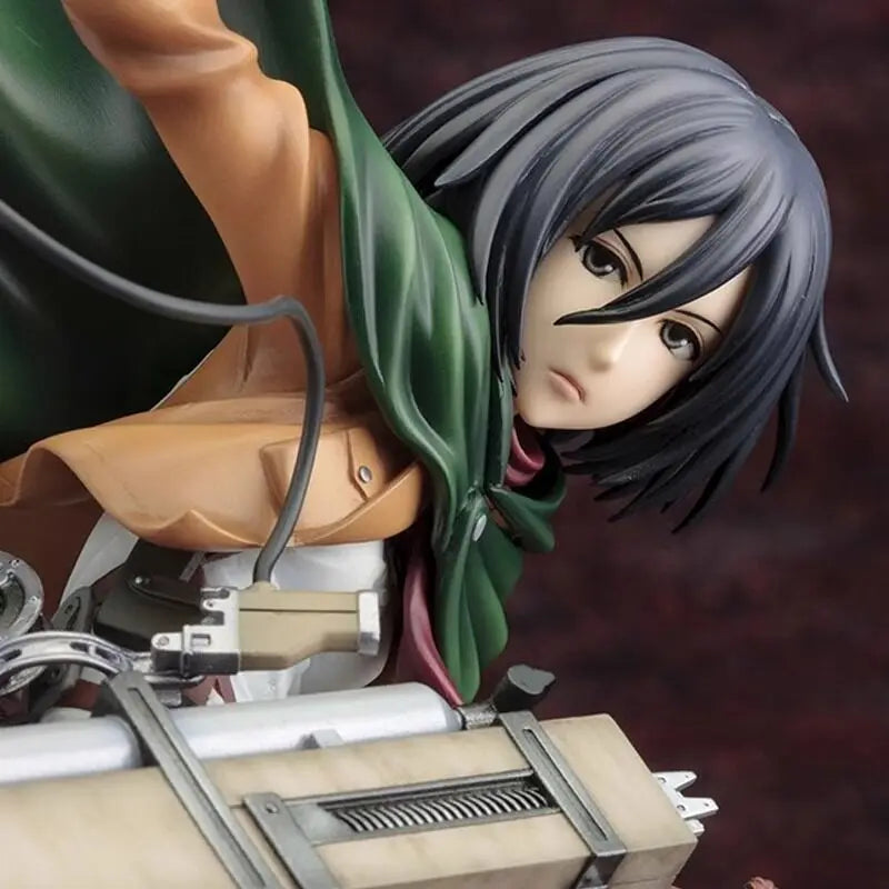 24CM Attack On Titan Mikasa Ackerman Action Figure Anime Character Model Desktop Ornament Collectible Toys Statues Surprise Gift