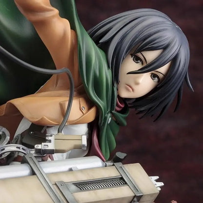24CM Attack On Titan Mikasa Ackerman Action Figure Anime Character Model Desktop Ornament Collectible Toys Statues Surprise Gift
