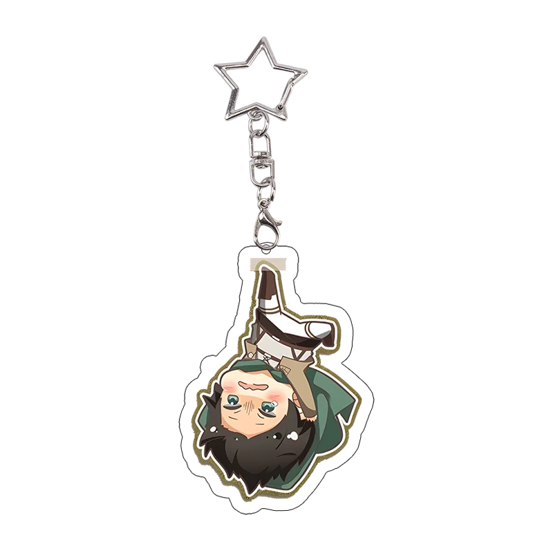 26pcs Attack on Titan Acrylic Keychain Mikasa Annie Levi Chibi Keyring Key Accessories Pendant Collect Reiner Birthday Gift